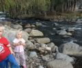 Throwing rocks in the river